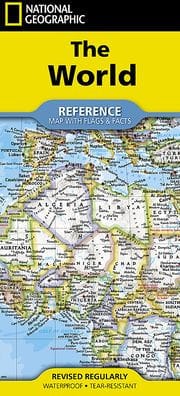 National Geographic World Map (Folded with Flags and Facts)