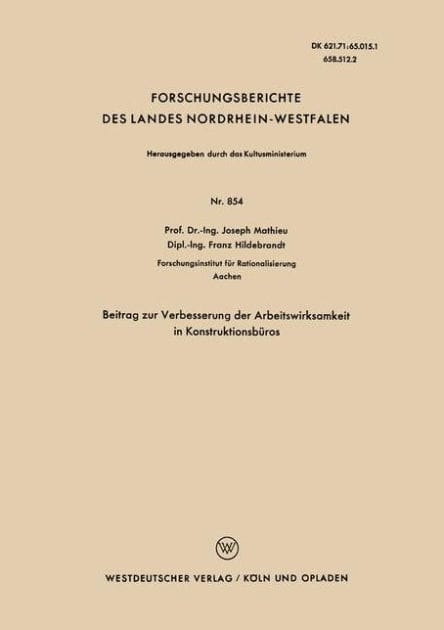 Beitrag zur Verbesserung der Arbeitswirksamkeit in Konstruktionsbüros