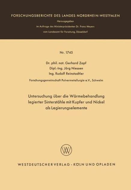 Untersuchung über die Wärmebehandlung legierter Sinterstähle mit Kupfer und Nickel als Legierungselemente