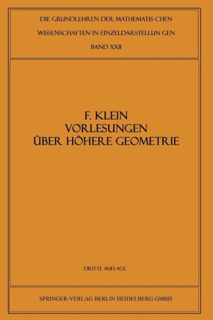 Vorlesungen über Höhere Geometrie