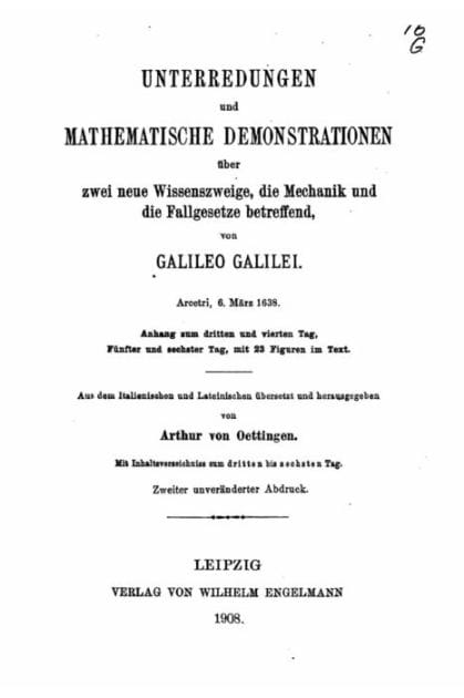 Unterredungen und mathematische Demonstrationen, Über zwei neue Wissenszweige