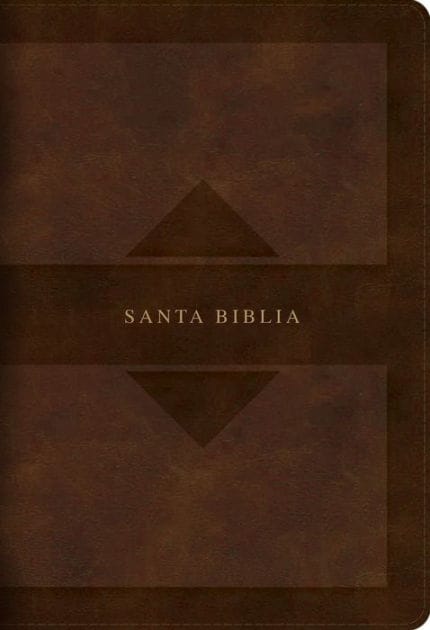 RVR 1960 Biblia letra grande tamaño manual edición tierra santa, café símil piel Mass Market