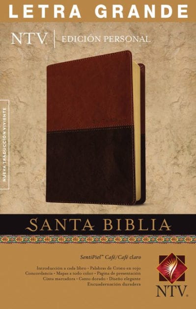 Santa Biblia NTV, Edición personal, letra grande, DuoTono (SentiPiel, Café/Café claro, Letra Roja)