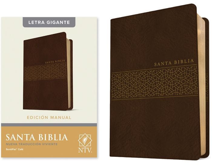 Santa Biblia NTV, Edición manual, letra gigante (SentiPiel, Café, Letra Roja)