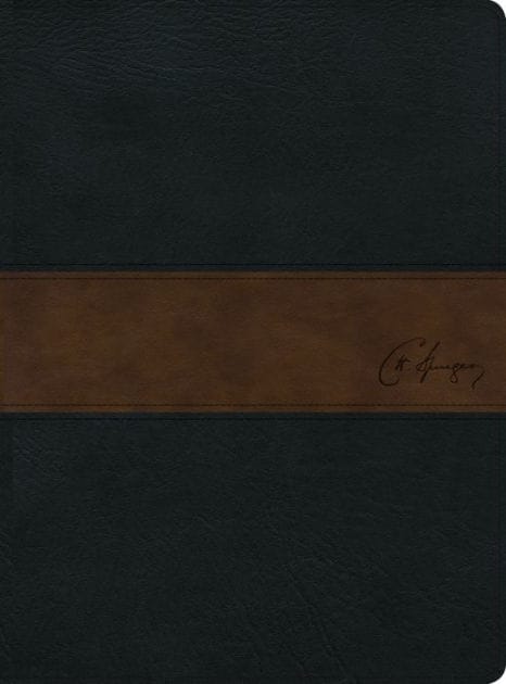 RVR 1960 Biblia de estudio Spurgeon, negro/marrón símil piel