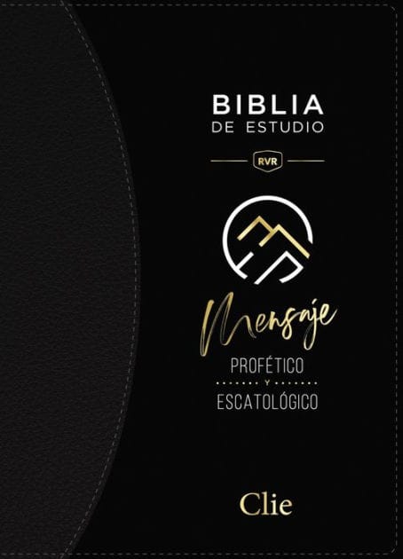 RVR, Biblia de Estudio del Mensaje Profético y Escatológico, Leathersoft, Negro, Interior a dos colores