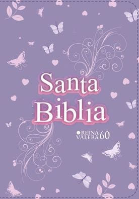 Biblia RVR 1960 Compacta Símil Piel Juvenil Mariposa Lila (Bible RVR 1960 Compact Size LeatherLike Youth Lilac Butterfly (Spanish Edition)