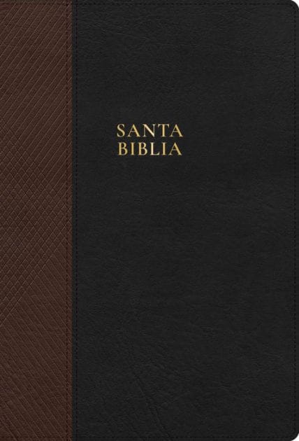 RVR 1960 Biblia letra supergigante, negro con café símil piel: Con referencias. Nueva tipografía