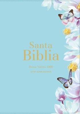 Biblia RVR 1960 Letra Súper Gigante Símil Piel Azul Claro (Bible RVR 1960 Super Giant Print LeatherLike Light Blue Butterfly (Spanish Edition)