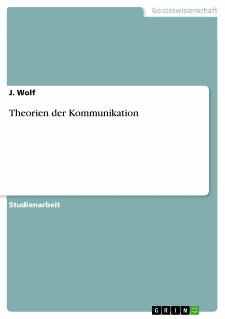 Theorien der Kommunikation