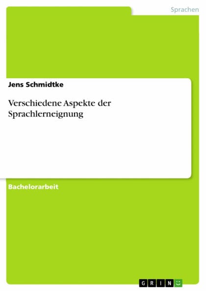Verschiedene Aspekte der Sprachlerneignung