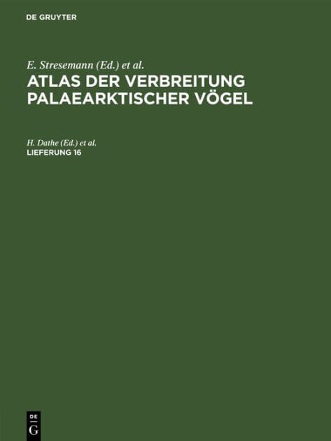 Atlas der Verbreitung palaearktischer Vögel. Lieferung 16