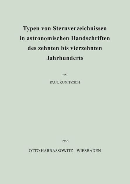 Typen von Sternverzeichnissen in astronomischen Handschriften des zehnten bis vierzehnten Jahrhunderts