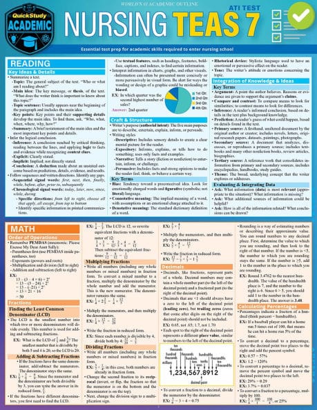 Nursing TEAS 7: a QuickStudy Laminated Reference Guide