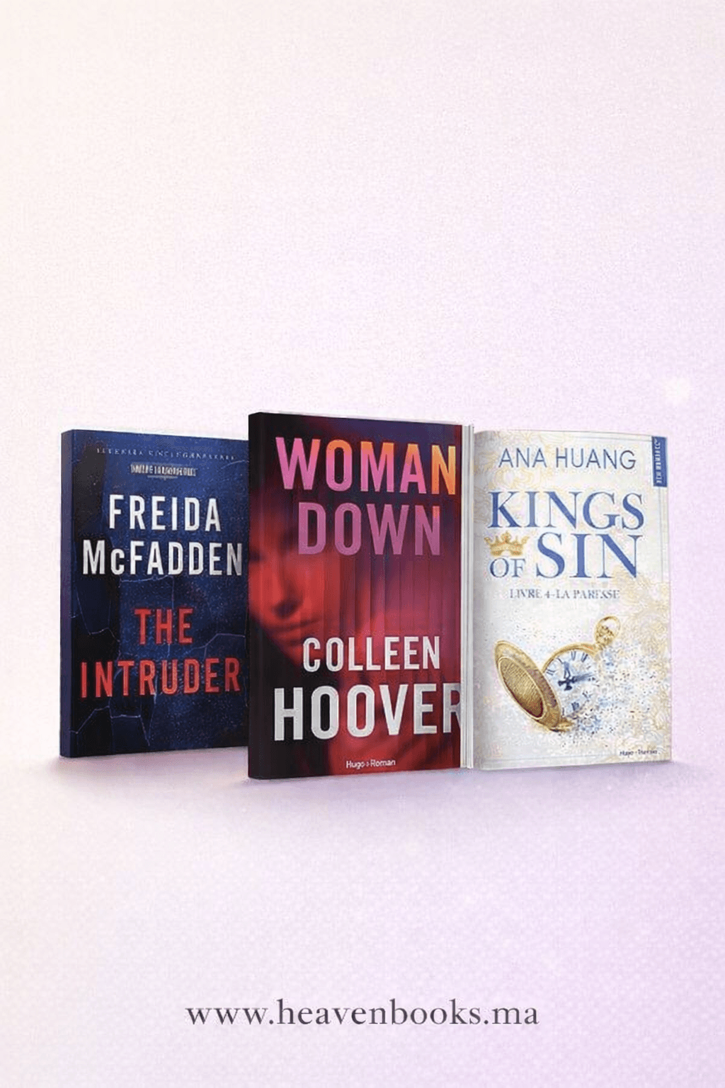 The Intruder – Freida McFadden (Édition Française) | Woman Down – Colleen Hoover (Édition Française) | Kings of Sin – Ana Huang (Édition Française) | Coffret 3 Livres