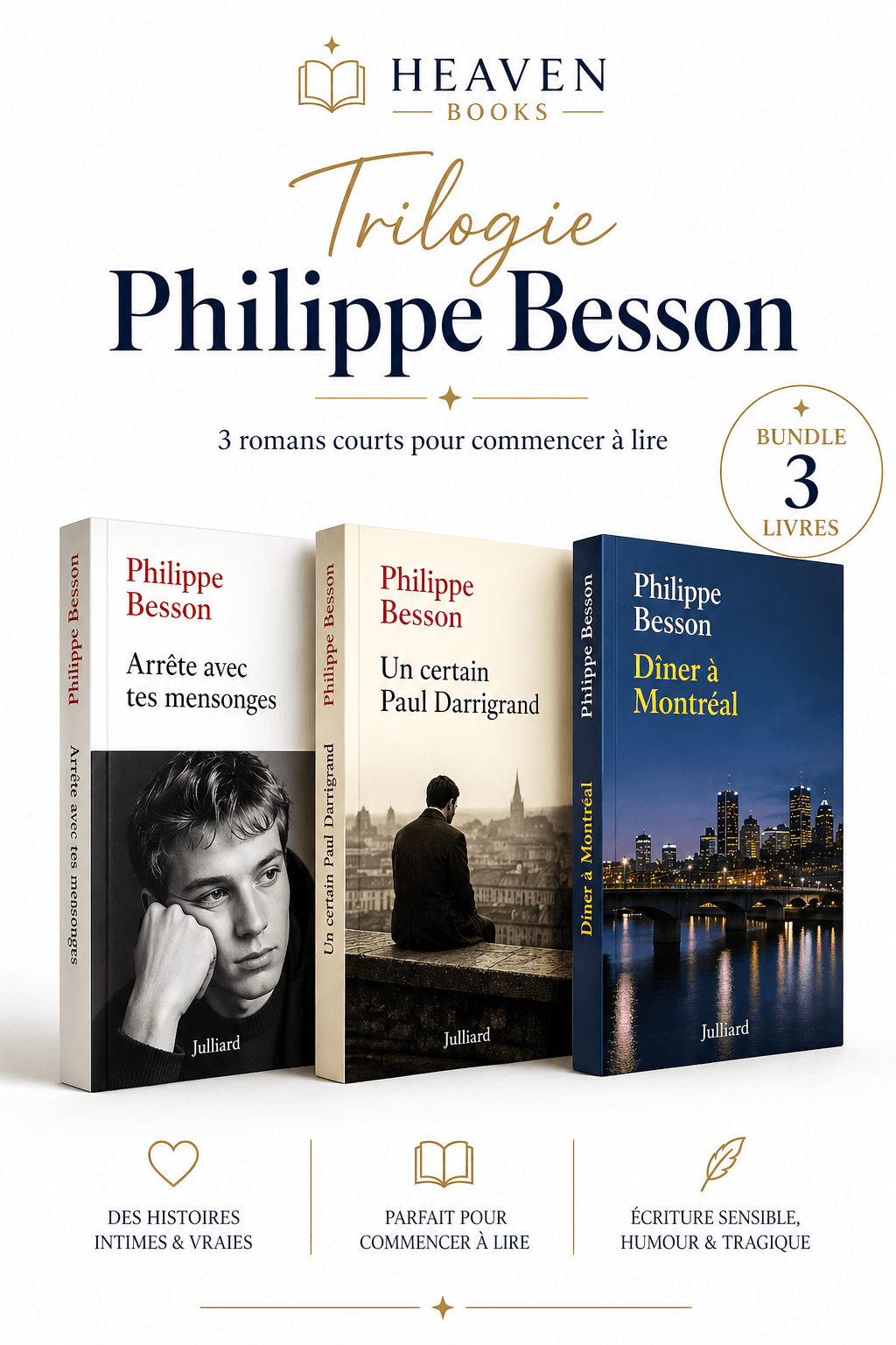 Trilogie Philippe Besson – 3 romans courts pour commencer à lire