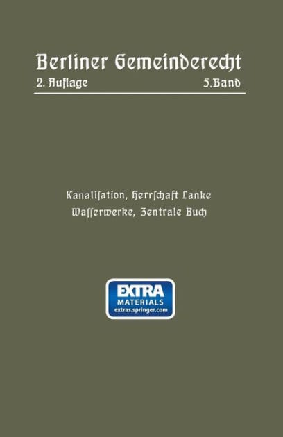 Kanalisation, Herrschaft Lanke, Wasserwerke, Zentrale Buch