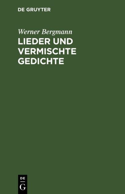 Lieder und vermischte Gedichte