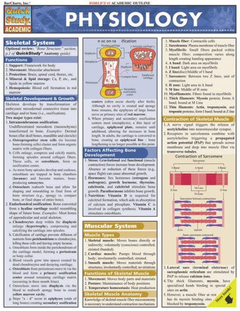 Physiology: QuickStudy Laminated Reference Guide