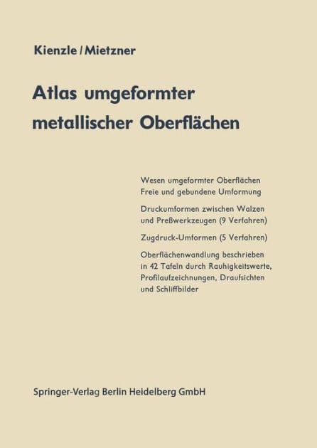 Atlas umgeformter metallischer Oberfl�chen