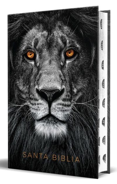 Biblia RVR 1960 letra grande tamaño manual, tapa dura León de Juda con índice / Spanish Bible RVR 1960 Handy Size Large Print Hardcover Lion of Judah with In