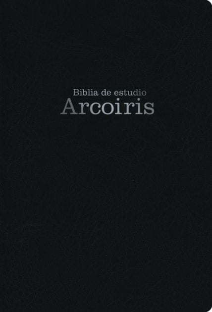 Mass Market RVR 1960 Biblia de estudio Arco Iris, negro símil piel
