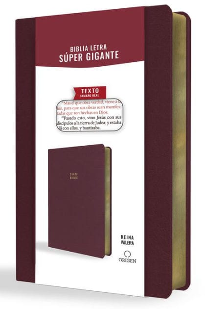 Biblia Reina Valera letra súper gigante, símil piel vinotinto / Spanish Bible Reina Valera Super Giant Print, Burgundy Leathersoft