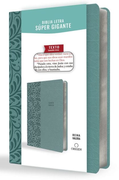 Biblia Reina Valera letra súper gigante, símil piel aguamarina / Spanish Bible Reina Valera Super Giant Print, Aquamarine Leathersoft