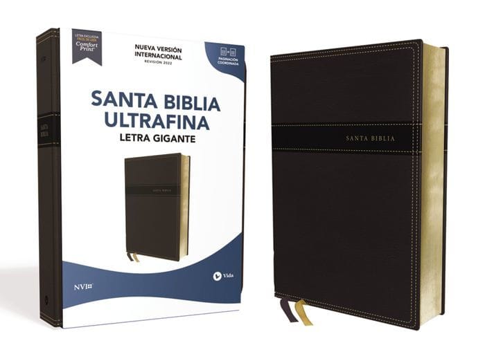 NVI, Santa Biblia, Revisión 2022, Ultrafina, Letra Gigante, Leathersoft, Negro, Palabras de Jesús en Rojo, Comfort Print