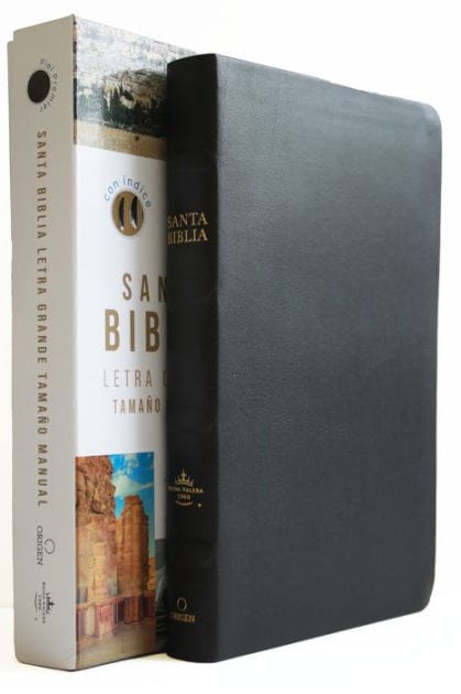 Biblia Reina Valera 1960 letra grande. Piel Premier negro, índice, tamaño manual/ Spanish Bible RVR 1960 Handy Size, Large Print, Index Tabs, Bonded Leather B