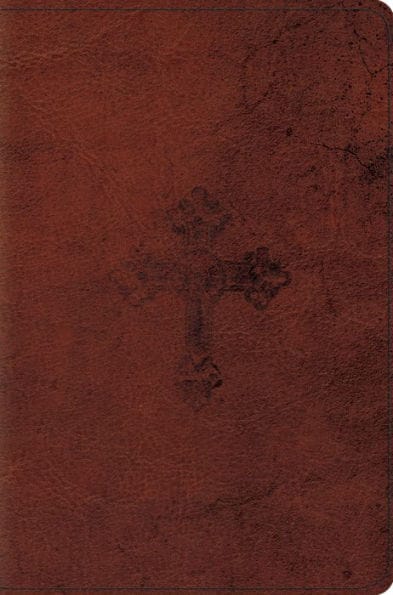 ESV Compact Bible (TruTone, Walnut, Weathered Cross Design)
