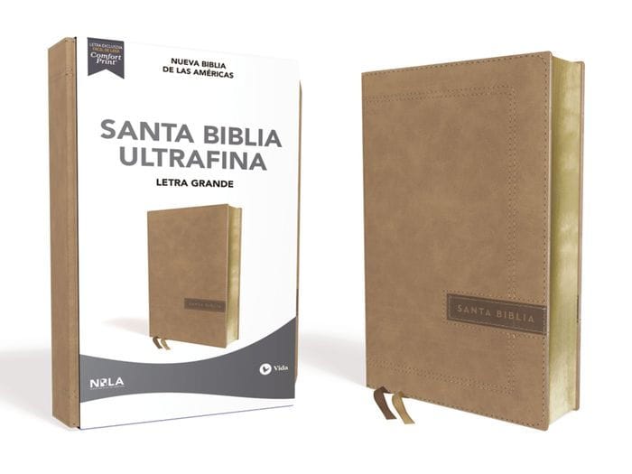 NBLA, Santa Biblia, Ultrafina, Letra grande, Leathersoft, Beige, Palabras de Jesús en rojo