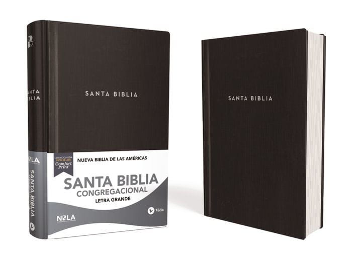 NBLA, Santa Biblia, Congregacional, Tapa dura, Negro, Comfort Print