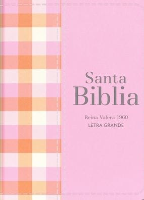 Biblia RVR 1960 Compacta Símil Piel Cuadros Rosa Claro (Bible RVR 1960 Compact Size LeatherLike Light Pink Checked Pattern (Spanish Edition)