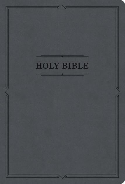 KJV Large Print Thinline Bible, Value Edition, Charcoal LeatherTouch
