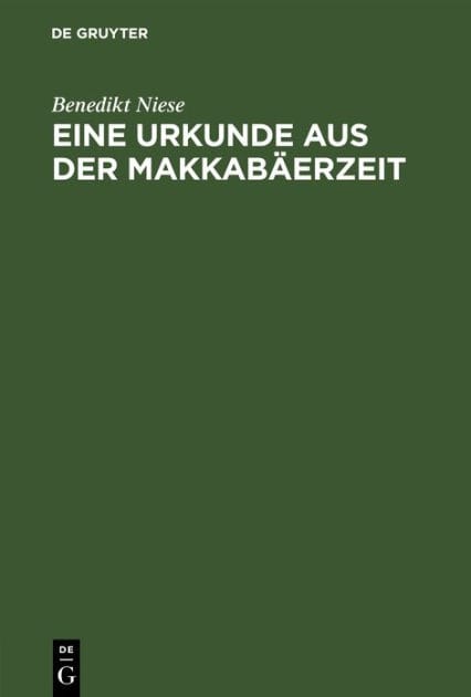 Eine Urkunde aus der Makkabäerzeit