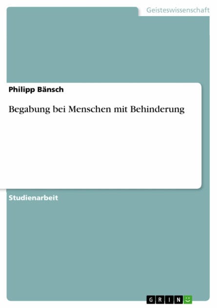 Begabung bei Menschen mit Behinderung