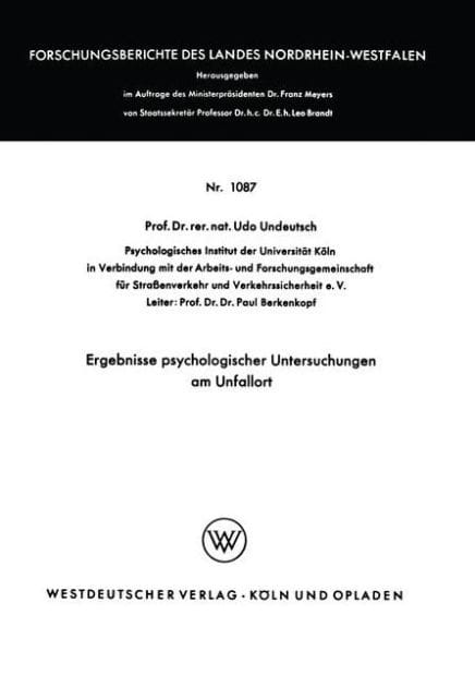 Ergebnisse psychologischer Untersuchungen am Unfallort