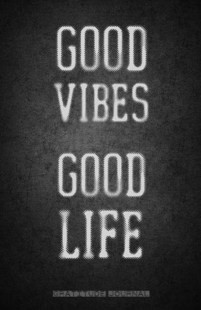 GOOD VIBES GOOD LIFE Gratitude Journal for Men and Women Vintage Black Pattern Cover: Daily Gratitude Journal 220 Days Motivational Diary - Fat Productivity Notebook with Motivational quotes 5 Minute Jour