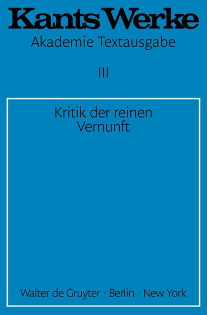 Kritik der reinen Vernunft