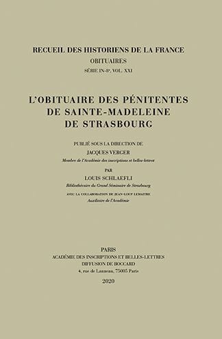 L'obituaire des Penitentes de Sainte-Madeleine de Strasbourg