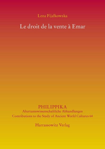 Le droit de la vente a Emar