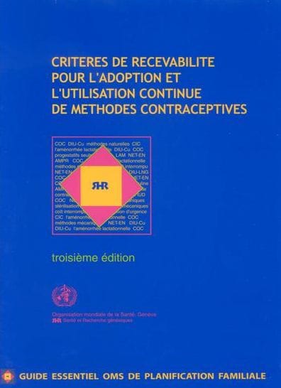Criteres de recevabilite pour l'adoption et l'utilisation continue de methodes contraceptives