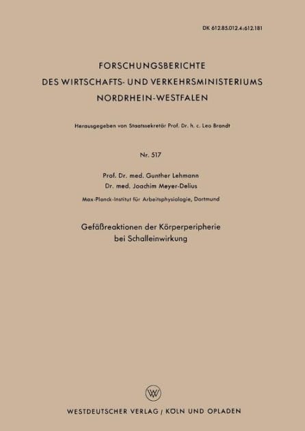 Gefäßreaktionen der Körperperipherie bei Schalleinwirkung