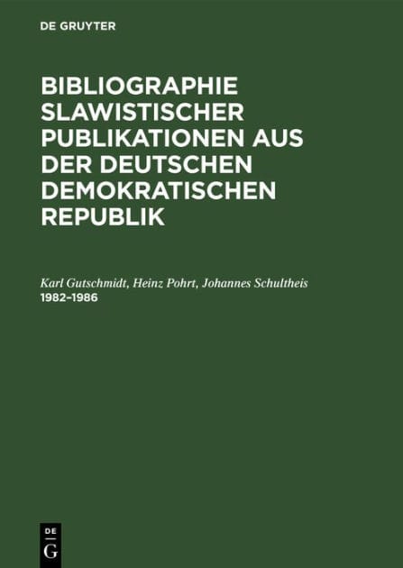1982-1986: Dem X. Internationalen Slawistenkongreß gewidmet