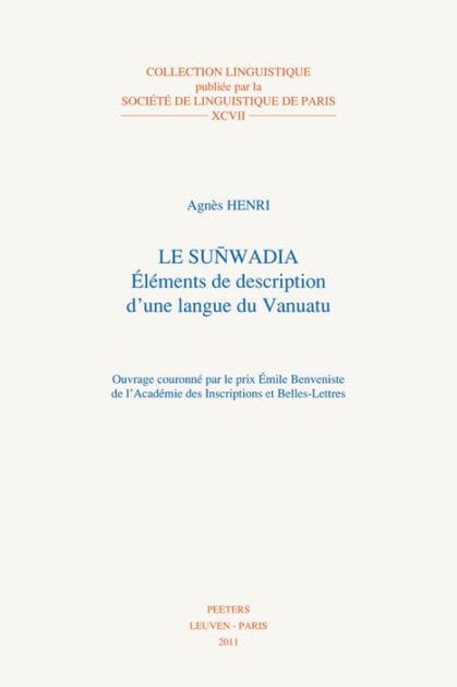 Le sunwadia: Elements de description d'une langue du Vanuatu