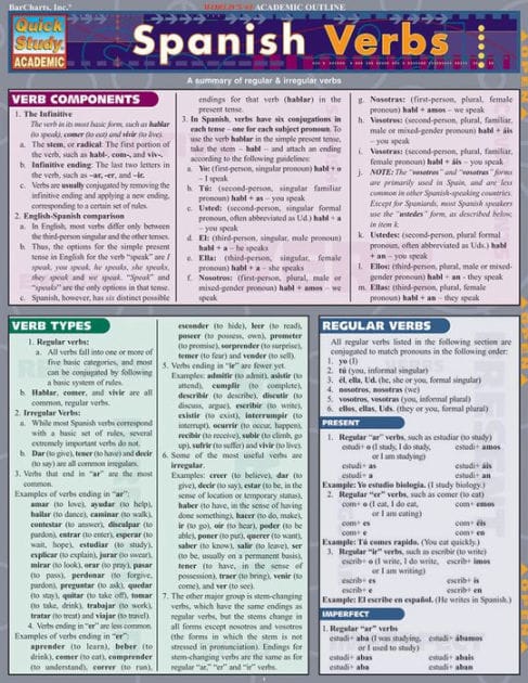 Spanish Verbs: QuickStudy Laminated Reference Guide (QuickStudy Academic)
