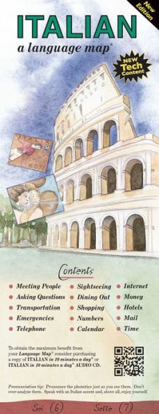 ITALIAN a language map: Quick reference phrase guide for beginning and advanced use. Words and phrases in English, Italian, and phonetics for easy pronunciation. Italian language at your fingertips for travel and communicating. Publisher: Bilingual Books,