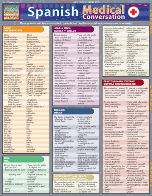 Spanish Medical Conversation: QuickStudy Laminated Reference Guide